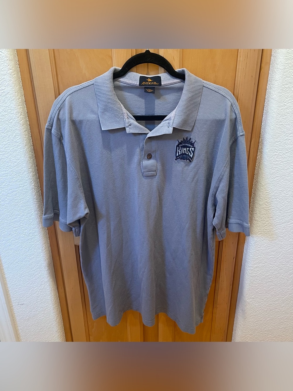 Vintage Sacramento Kings NBA Antigua Polo Shirt XL NBA Gray Blue